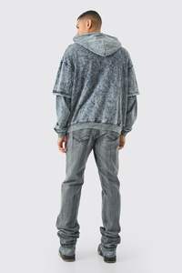 Sweat à capuche teint en coton-Jersey Sweat à capuche surdimensionné Vintage pour femmes Sweat-shirt ample en coton avec lavage à l'acide - Product Image 2