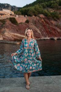 Eden Hand Block Printed Cotton Dress Bohemian Casual Summer Ethical Fashion - Product Image 3
