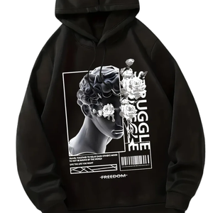 Estatua Floral gráfico Sudadera con capucha hombres mujeres Streetwear Oversized Pullover Hoodie 3D estampado Casual moda artística sudadera nueva oferta - Product Image 2