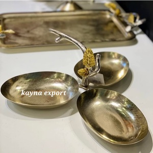 Plateau de service miniature en acier inoxydable poli de haute qualité, écologique, moderne et luxueux, certifié CE, pour les collations, pour les fêtes - Product Image 4