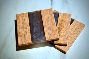 Home Use Bar Home Creative <b>Epoxy</b> Resin And Wooden Coaster Acacia Custom Wood Resin Coaster - Product Image 6