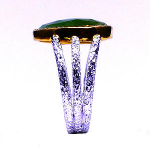 Elegante anillo clásico de Plata de Ley 925 para mujer, uso diario, anillo de rebanada de piedras preciosas de turmalina verde, accesorio de moda - Product Image 6