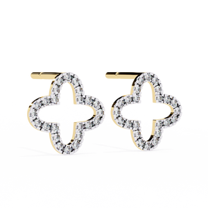 Pendientes de Oro de 18K con Diamantes Cultivados en Laboratorio, Diseño en Forma de Cruz - Product Image 3