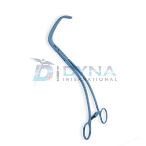 Abrazadera de Aorta Cooley de alta calidad de acero inoxidable Mordazas atraumáticas Vástagos curvos Titanio 10,5 "(26,5 cm) - Product Image 2
