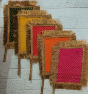 พัดผ้ากำมะหยี่ทำด้วยมือและผ้าบรอคเตอร์ตกแต่งงานแต่งงานอินเดียจัดงานแต่งงาน & ตกแต่ง mehi panjabi panjabi - Product Image 4