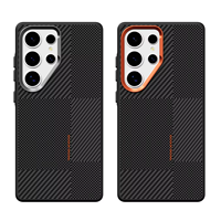 Coque de Téléphone Mobile Personnalisée avec Cadre en TPU et Couverture PC Magnétique Transparente, Texture Fibre, Antichoc et Protectrice pour Samsung S26 Ultra