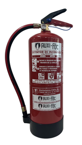Extincteur à mousse AUXI-FOC portable 6L eau + mousse AFFF (Classe B) certifié CE EN3, cylindre en acier inoxydable fabriqué en Espagne - Product Image 2