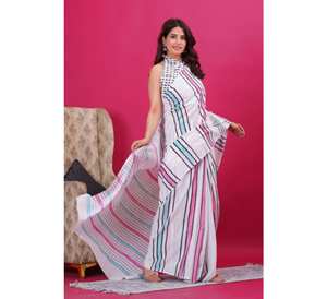 เสื้อผู้หญิงแขนสั้นผ้าคอตตอนพิมพ์ลายผ้านิ่มสำหรับงานปาร์ตี้ชุดปากีสถานทำมือสไตล์อินเดีย - Product Image 4