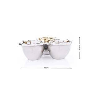 ชามเสิร์ฟโลหะเคลือบเงาดีไซน์หรูหราพร้อมชามเสิร์ฟสามช่องใส่ถั่วและลูกอม - Product Image 2