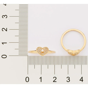 แหวนผอมชุบทอง18K หัวใจสูงตัดหัวใจสีขาวโลคลาสสิกที่ไม่ซ้ำกันการตั้งค่าการหมั้นปาร์ตี้แฟชั่นทำจากอัลลอยชั้นดีของขวัญ - Product Image 3