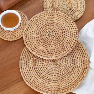 Sous-verre classique en osier, artisanal, écologique, pour la maison, le café, le restaurant, qualité d'exportation, fabriqué au Vietnam - Product Image 3