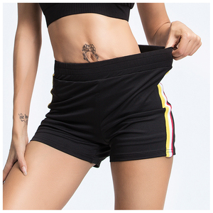 Shorts de yoga de compression respirants de gymnastique de taille haute pour femmes vente en gros de matériel de Spandex de Nylon vierge uni de plusieurs couleurs - Product Image 6