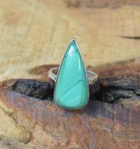 Handmade Malachite 925 Sterling Silver Ring US Size 7 Elegant Unique Gemstone Jewelry Gift For Women - Product Image 2