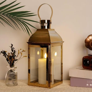 Proveedores al por mayor de linterna de decoración dorada de acero inoxidable linterna decorativa de boda decoración interior al aire libre linternas de metal - Product Image 1