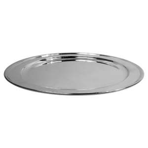 Plateau de service rond en acier inoxydable martelé fait à la main, plat en métal décoratif pour la décoration d'hôtel et de la maison, plat de service en argent de luxe - Product Image 4