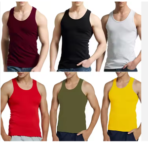 Camiseta sin mangas de verano para hombre de alta calidad, camiseta sin mangas de punto transpirable de Bangladesh, camiseta sin mangas de verano para gimnasio, moda - Product Image 2