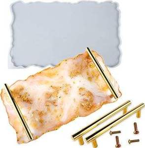 Best Quality Durable Scratch Resistant <b>Resin</b> Serving Tray with Rectangle Shape and <b>Clear</b> Surface for Hotel Restaurant and Party - Product Image 1