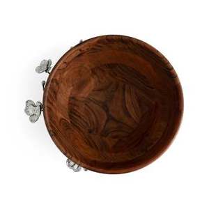 Bol de service rond de qualité supérieure pour aliments et fruits avec base en bois et en métal, élégant bol de service pour chocolat - Product Image 3