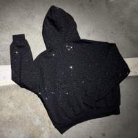 Blousons Streetwear Homme Automne Personnalisés Impression DTG Polaire Vintage 100% Coton Surdimensionnés Séchage Rapide Strass Effet Délavé Lettres