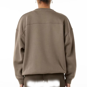 เสื้อสเวตเชิ้ตคอกลมทรงโอเวอร์ไซส์สำหรับผู้หญิง ผ้าระบายอากาศ ลายเรียบ สำหรับฤดูใบไม้ร่วงและฤดูหนาว มีโลโก้ด้านหลัง - Product Image 3