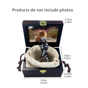 Ready to Ship Wooden Photo Frame Pet Memorial Ash Box Pet <strong>Cat</strong> Dog <strong>Urn</strong> Companionship Keepsake With Sack Storage Handmade Box - Product Image 2