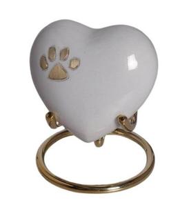 Urna de recuerdo en forma de corazón de Metal de estilo americano urna conmemorativa con estampado de pata grabada de latón para función de cremación de cenizas humanas y Mascotas - Product Image 5