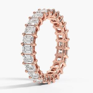 แหวนเงินแวววาวหรูหราวงแหวนนิรันดร์ตัดสีมรกตสำหรับงานแต่งงานงานครบรอบแต่งงานคลาสสิกเครื่องประดับงานแต่งงาน - Product Image 4