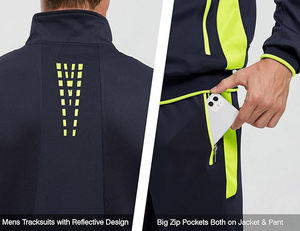 Survêtements pour hommes, ensembles de survêtements pour hommes, survêtements décontractés à 2 pièces, ensembles de jogging athlétiques, ensembles de survêtement à fermeture éclair intégrale - Product Image 5