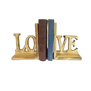 办公室桌面组织者的爱心书夹家居装饰木制爱心书夹定制尺寸木制书架