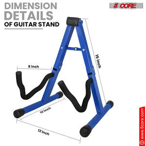 5 Core Guitar Stand 2 Pack A Frame w Soft <b>Foam</b> Arm Non Slip Rubber for Acoustic <b>Electric</b> Bass - Product Image 5
