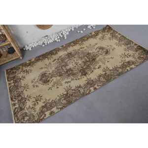 Classique Beige Marron Vintage Tapis Turc Grande Surface 3.5X6.7 ft Laine Matériel Latex Support Nouveau Modèle pour Couloir Rectangle - Product Image 2