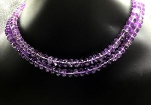 Collier de perles de boule facettées en améthyste naturelle, pierre précieuse de guérison pour la fabrication de bijoux fins - Product Image 3