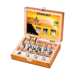 Jeu de 10 fraises Stanley TCT pour défonceuse à queue de 8 mm, embouts en carbure - Product Image 1