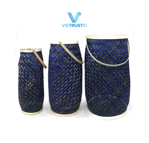 Set Of Vietrustic Handmade Woven <b>Lantern</b> Light <b>Hurricane</b> Candle Holder Bamboo Rattan <b>Lantern</b> Braided Hanging <b>Lanterns</b> - Product Image 1