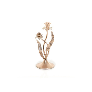 Bougeoir en métal avec base en marbre, branche dorée, centre de table moderne, décor de table unique, cadeau de mariage élégant, accent de créateur - Product Image 6