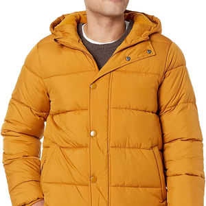 Veste matelassée élégante pour hommes, col montant avec poche respirante, veste chaude d'hiver à capuche, vêtements High Street - Product Image 1