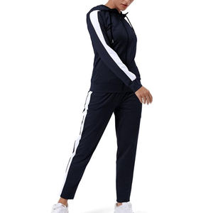 Chándal de mujer de color liso recién llegado para ropa de calle conjunto de chándales cálidos de invierno de calidad superior con cremallera para mujer - Product Image 3