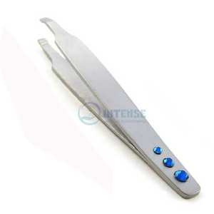 Juego de pinzas para cejas de alta calidad para vello facial Pinzas de Punta inclinada de acero inoxidable a granel - Product Image 2