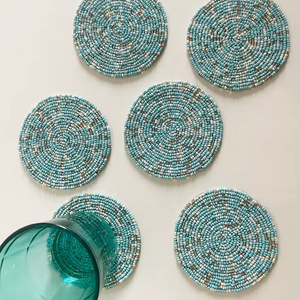 Posavasos de Cuentas Hechos a Mano, Sin Terminar, de Lujo, Ecológicos, Antibacterianos, con Opción de Bordado para Decoración del Hogar, Bodas, Manualidades - Product Image 1