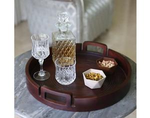 Plateau de service en bois naturel de qualité alimentaire pour les collations, les cupcakes, la charcuterie, plateau en bois rustique, cadeau de pendaison de crémaillère au meilleur prix - Product Image 1