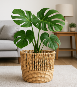 CAPRI Lot de 4 couvre-pots de fleurs d'intérieur fabriqués à la main, magnifiques jardinières en jacinthe d'eau, design unique pour la décoration des plantes de jardin - Product Image 1