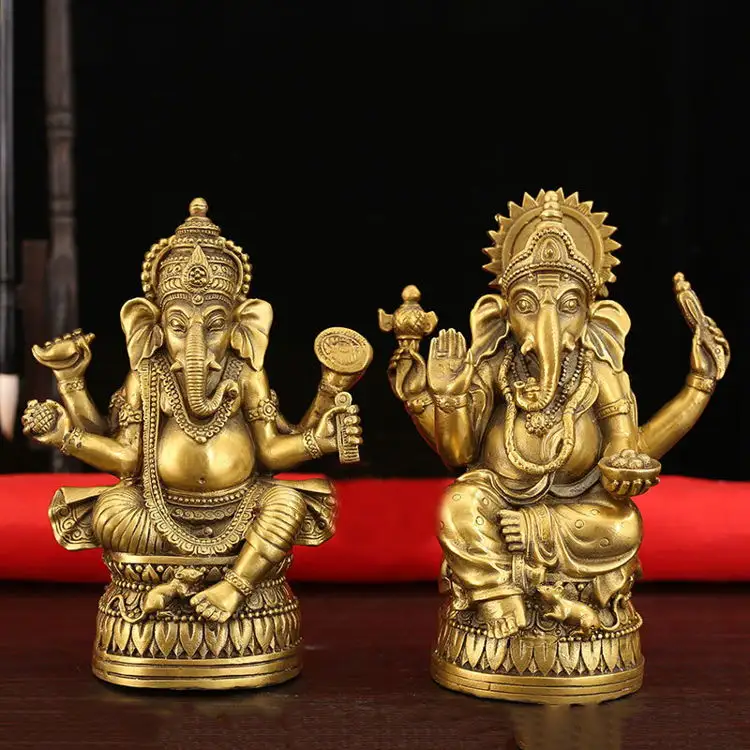 Commercio all'ingrosso all'ingrosso antico indiano decorativo Ganesh Ji statua 2022 nuovi arrivi In metallo fuso bronzo ottone Ganesh statua In vendita