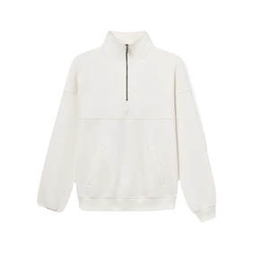 Otoño 2025, jersey con capucha y media cremallera para hombre, sudadera con cremallera de cuarto de algodón 100%, logotipo personalizado, estampado Digital, tejido térmico de lana - Product Image 1