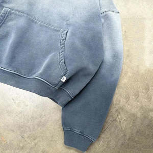 Sudadera Personalizada de Estilo Urbano, Tejido Grueso, Lavado Ácido Vintage, Efecto Desgastado por el Sol, para Invierno, Estilo Urbano, para Hombre, Talla Grande, 100% Algodón - Product Image 3