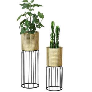 Finition antique Jardinière de décoration de chambre d'hôtel de luxe Pots de plantes arrondis d'intérieur de style unique Jardinières de vaisselle avec support - Product Image 4