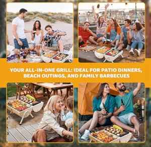 Ensemble de barbecue électrique portable, style mallette moderne pliable, léger et écologique pour une utilisation à la maison et en extérieur - Product Image 3