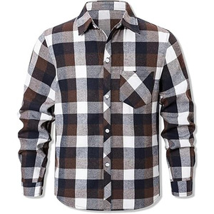 Chemise en flanelle pour homme de style luxueux, vente chaude, anti-rides, haute qualité, prix raisonnable, chemise en flanelle pour homme à manches longues - Product Image 1