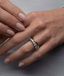 Women's 14K Solid <b>Gold</b> Band Black Rhodium Finish Cut Lab Grown Diamond Engagement Wedding Fashion Jewelry for Romantic for Party - Product Image 3