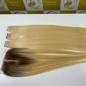 Paquetes de cierre Cabello humano virgen Puro crudo Sin procesar Remy vietnamita Suave HD A granel 1B Color Ruso Recto Doble dibujado - Product Image 1