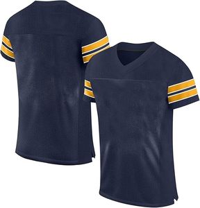 Vente en gros de maillots de football américain sublimés personnalisés pour hommes, uniformes en sergé de l'équipe de jeunes, vêtements de sport, usine OEM - Product Image 4